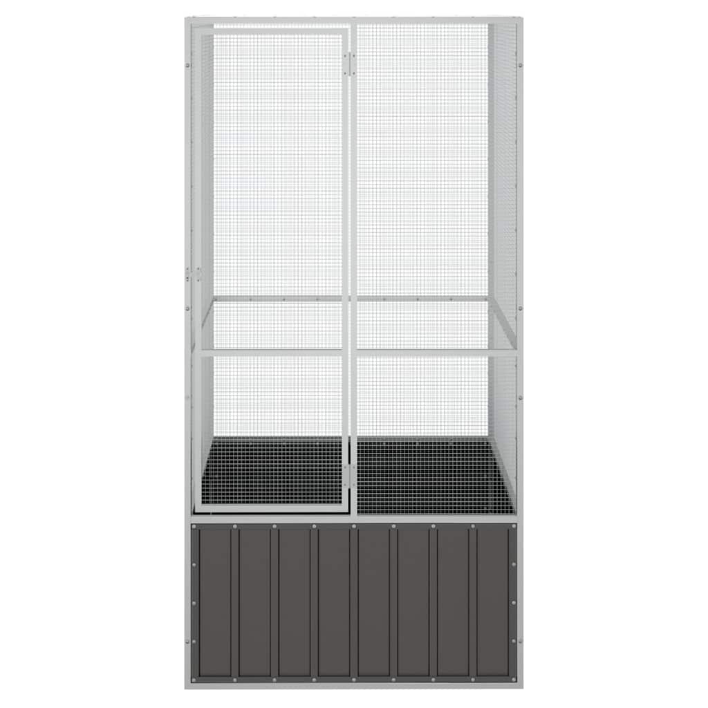 vidaXL Aviary 111x107x211.5 cm galvanized steel anthracite