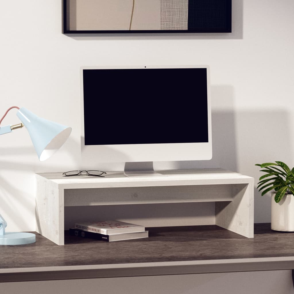 vidaXL Monitorstandaard 50x27x15 cm massief grenenhout