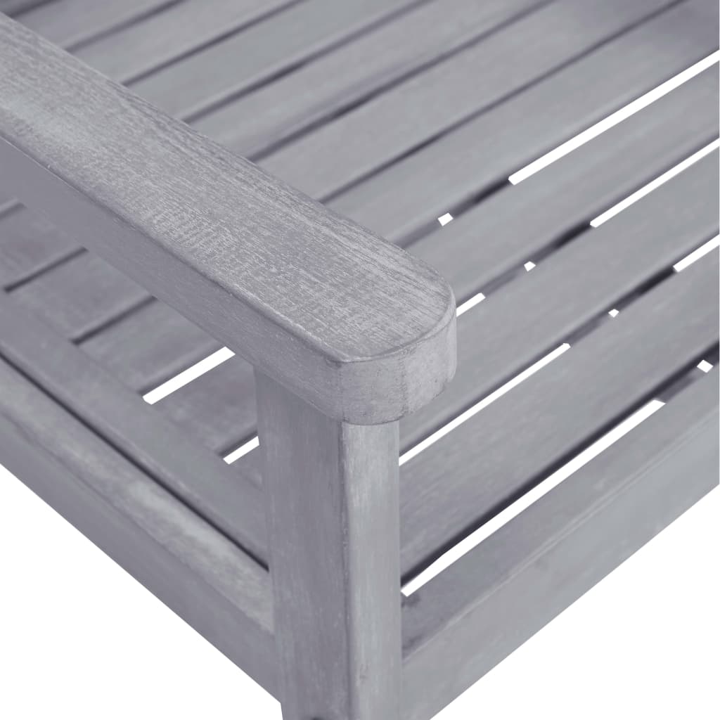 vidaXL 7-delige Tuinset massief acaciahout grijs