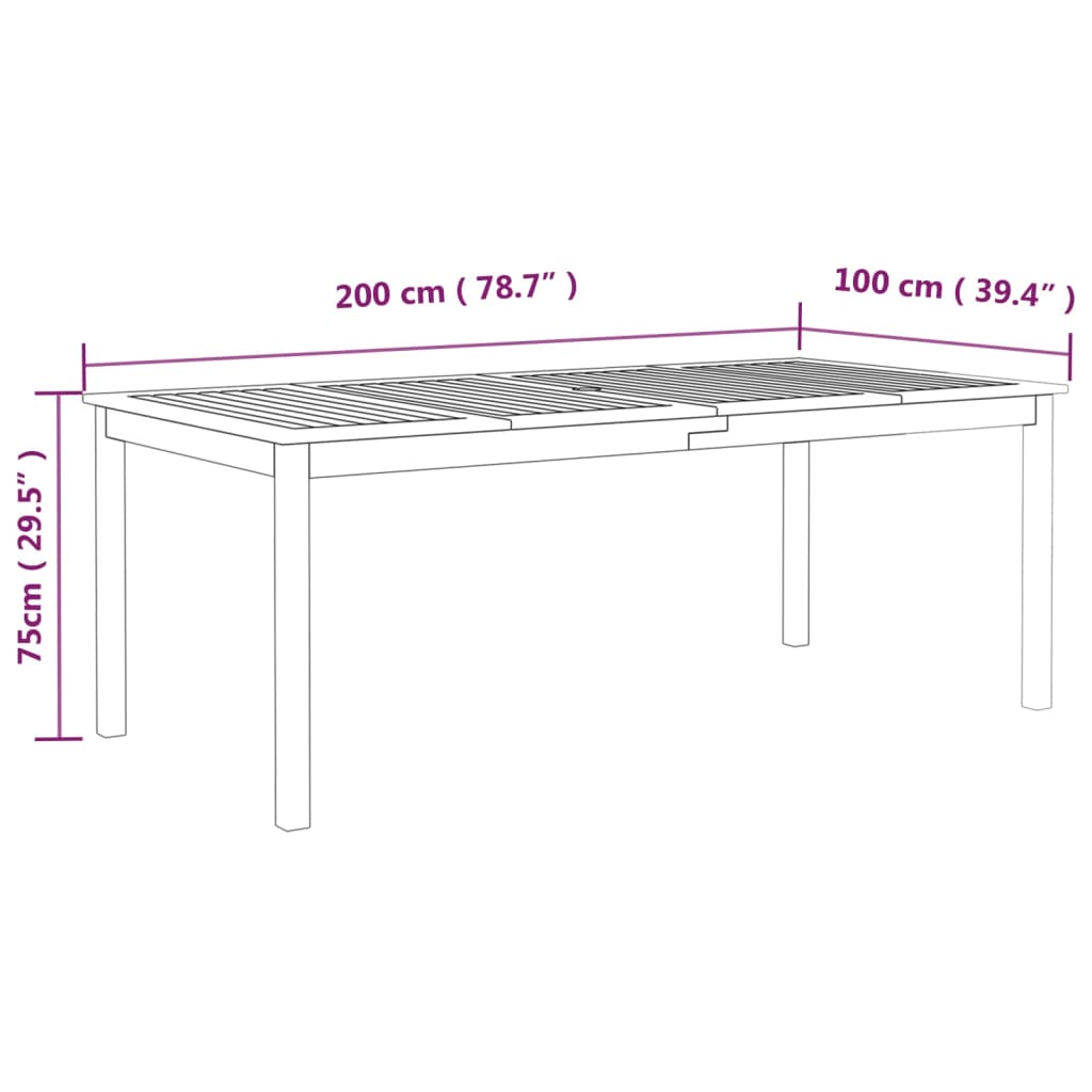 vidaXL 7-delige Tuinset massief acaciahout grijs