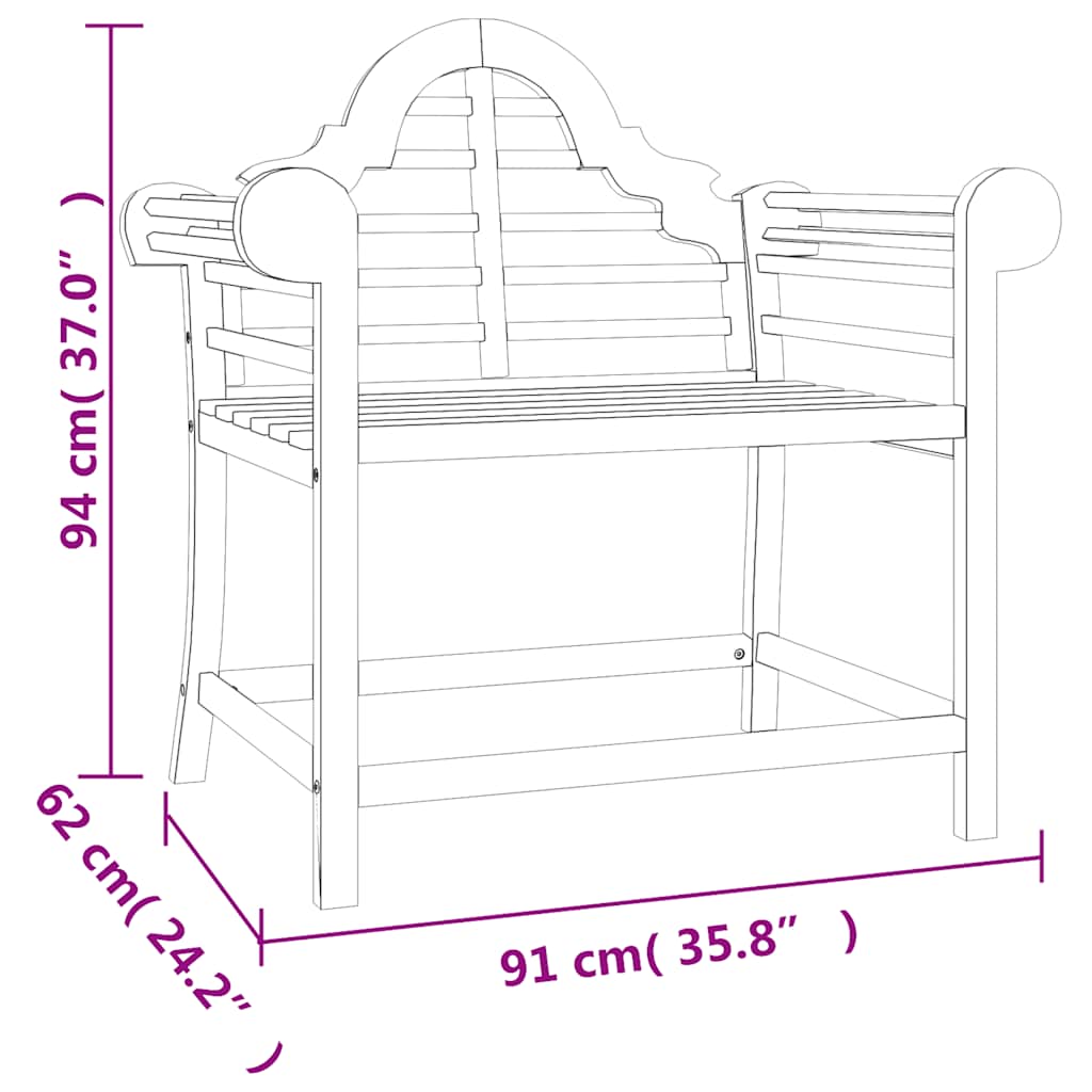 vidaXL Tuinstoelen 2 st 91x62x94 cm massif teakhout