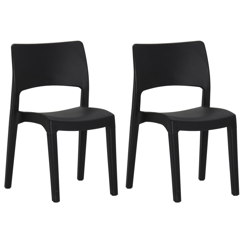 vidaXL Garden Chairs 2 pcs polypropylene anthracite