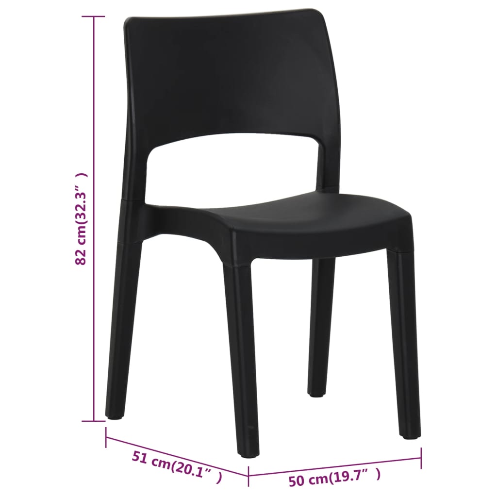 vidaXL Garden Chairs 2 pcs polypropylene anthracite