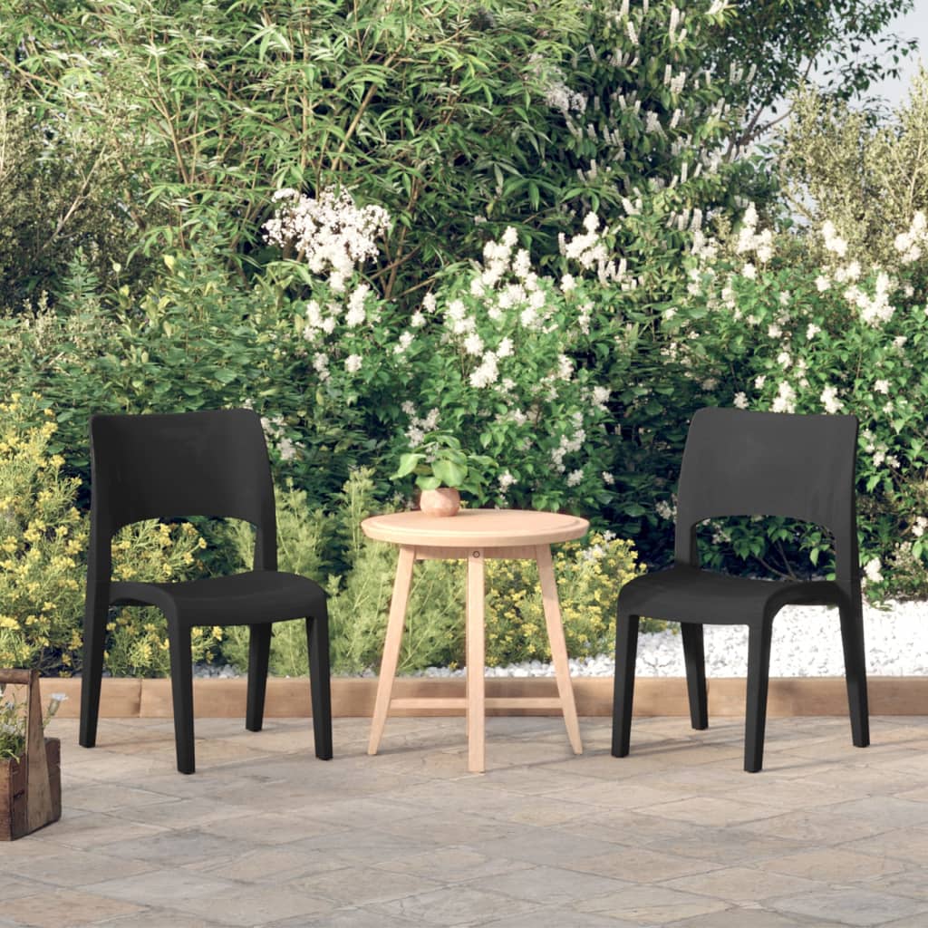 vidaXL Garden Chairs 2 pcs polypropylene anthracite