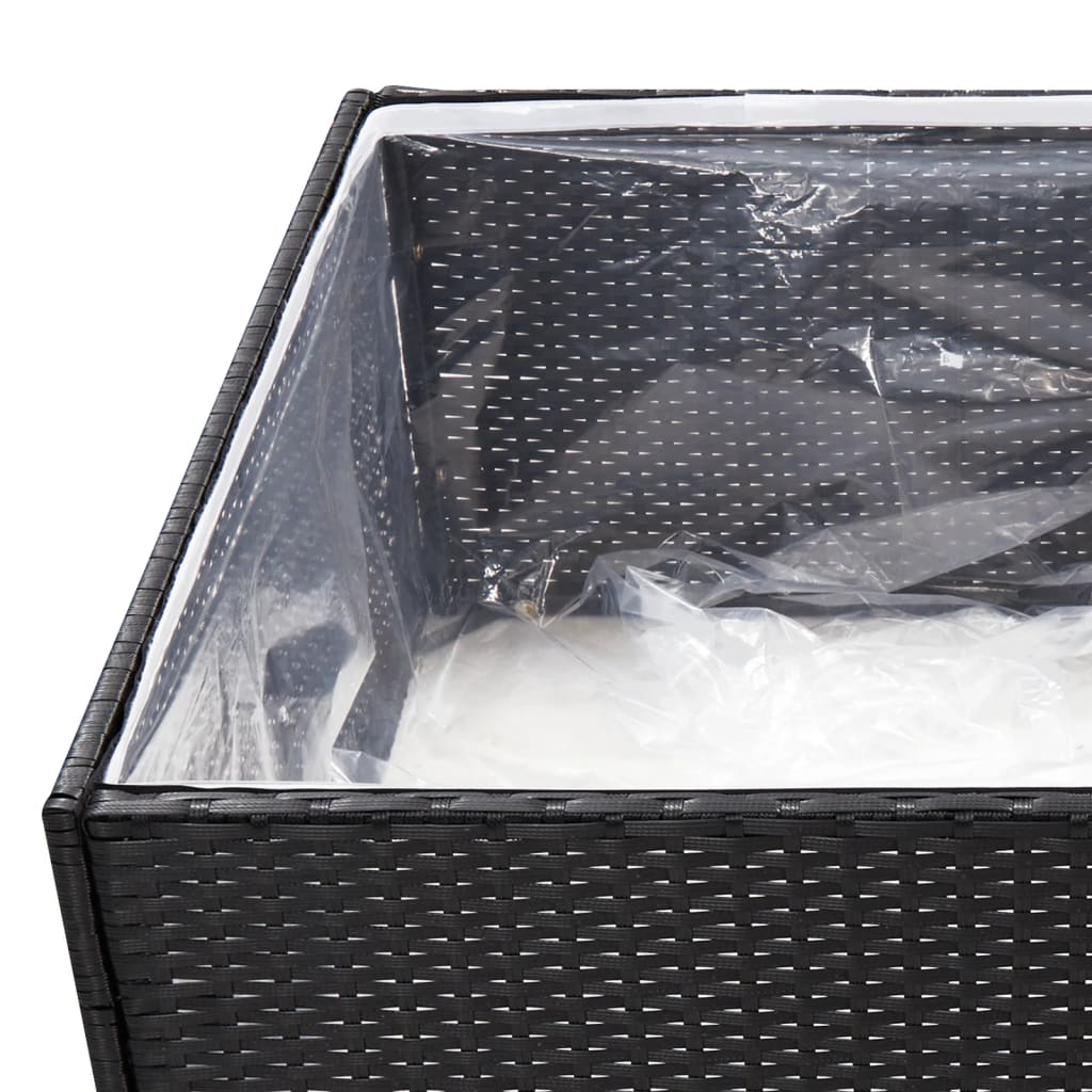 vidaXL Plantenbak 80x80x40 cm poly rattan zwart