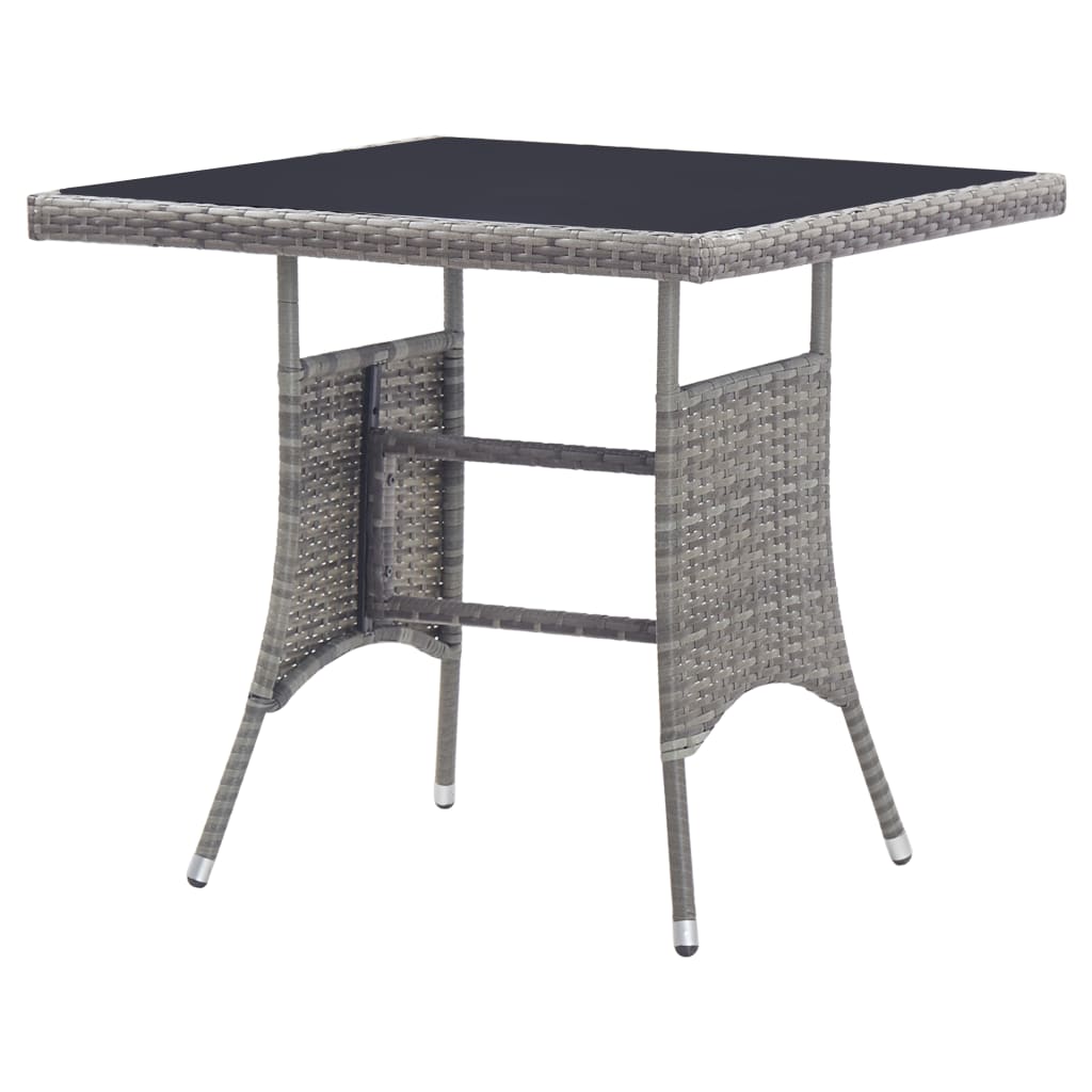 vidaXL Tuintafel 80x80x74 cm poly rattan grijs