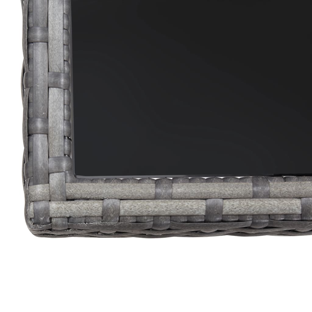 vidaXL Tuintafel 80x80x74 cm poly rattan grijs