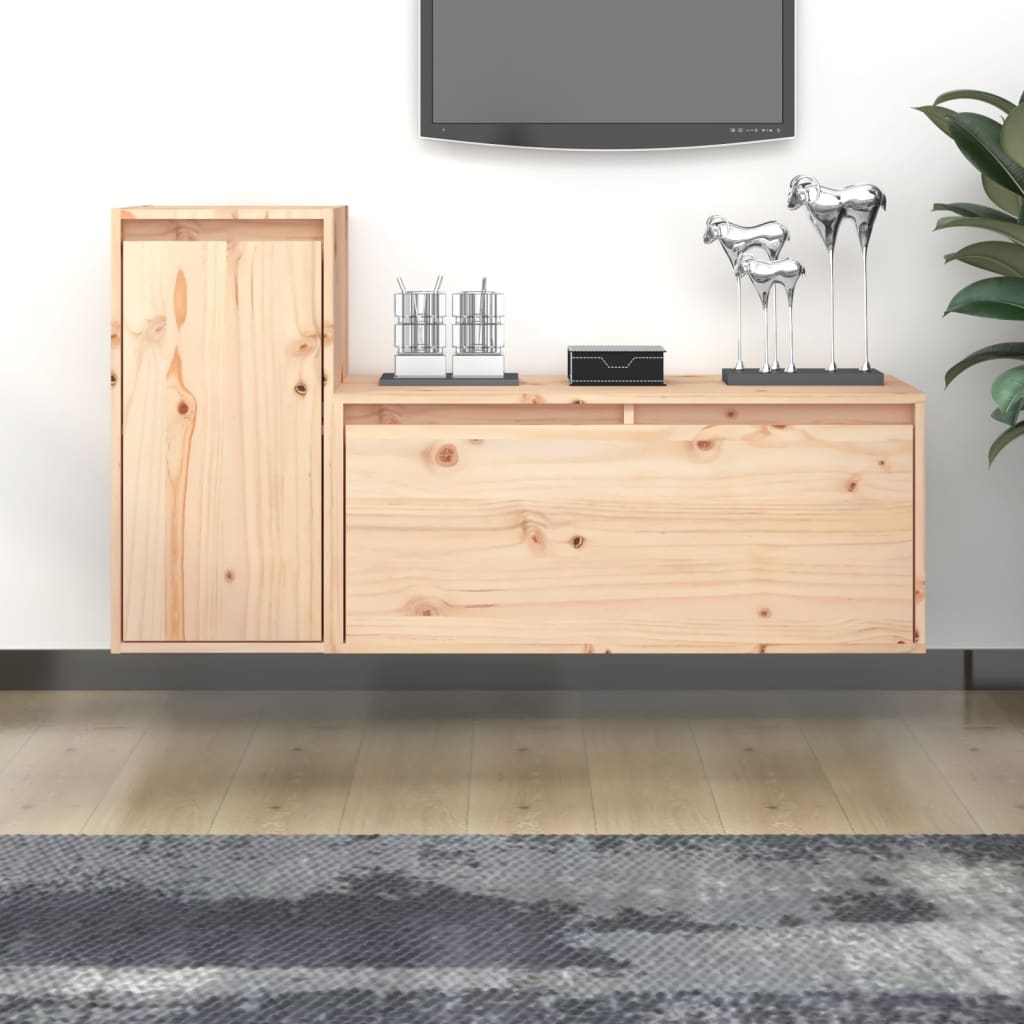 vidaXL TV Cabinets 2 pcs solid pine wood