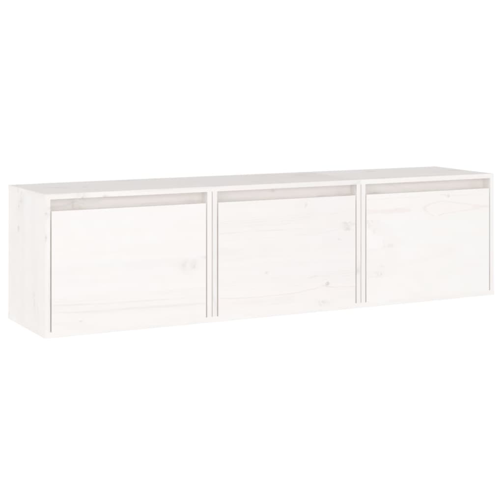 vidaXL TV Cabinets 3 pcs solid pine wood white