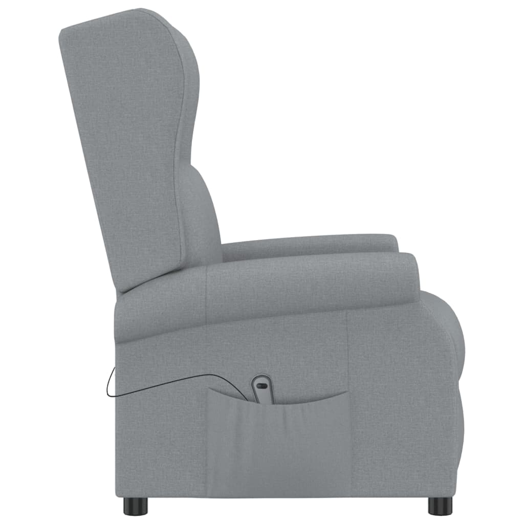 vidaXL Fauteuil elektrisch verstelbaar stof lichtgrijs