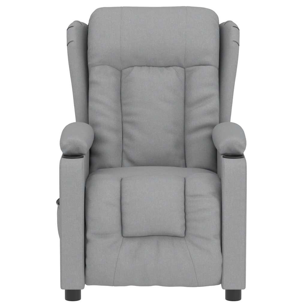 vidaXL Massagestoel elektrisch stof lichtgrijs