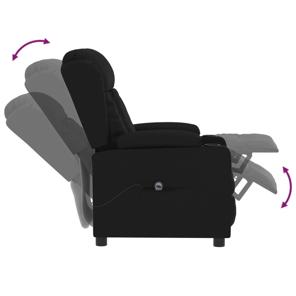 vidaXL Fauteuil elektrisch verstelbaar kunstleer zwart