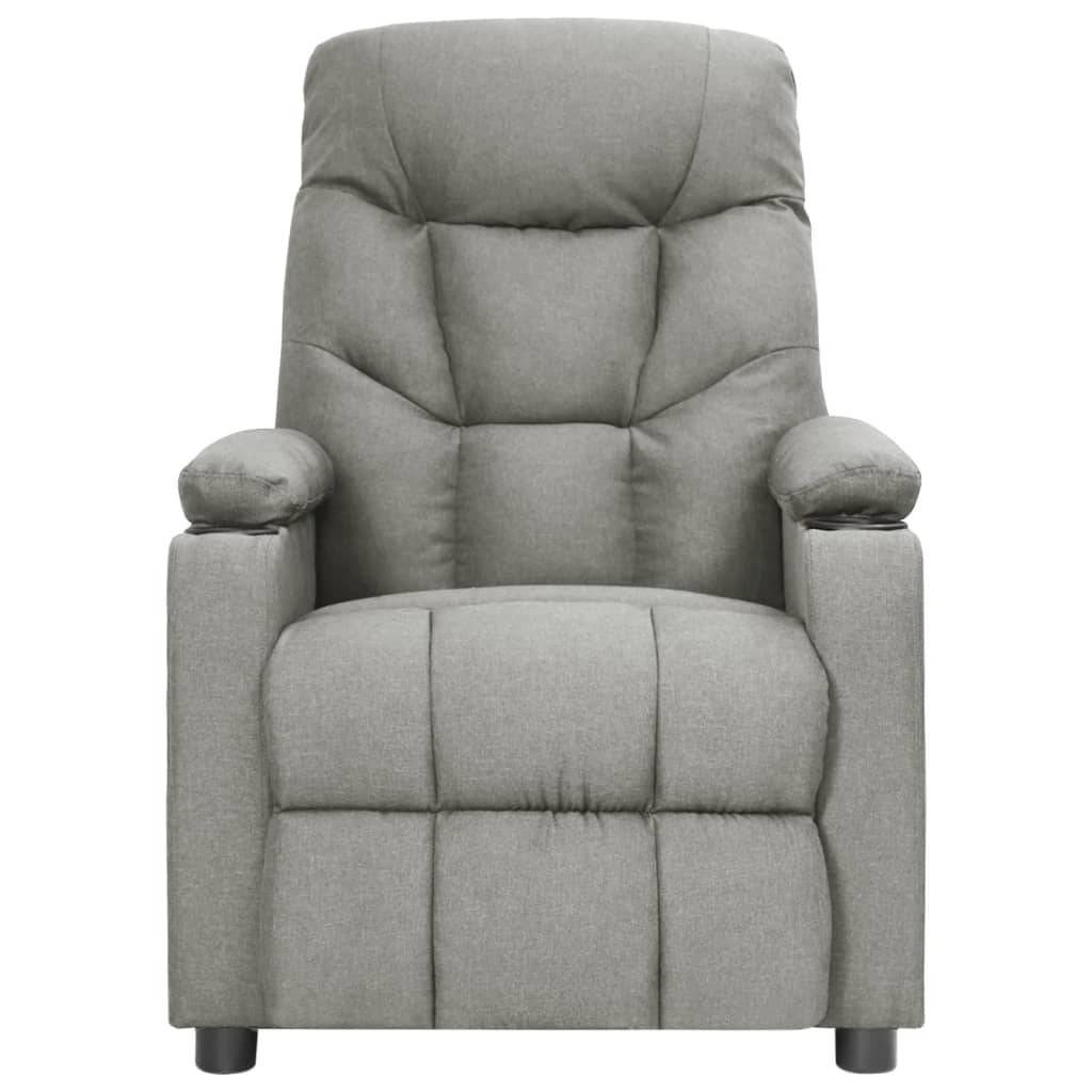vidaXL Massagestoel elektrisch stof lichtgrijs