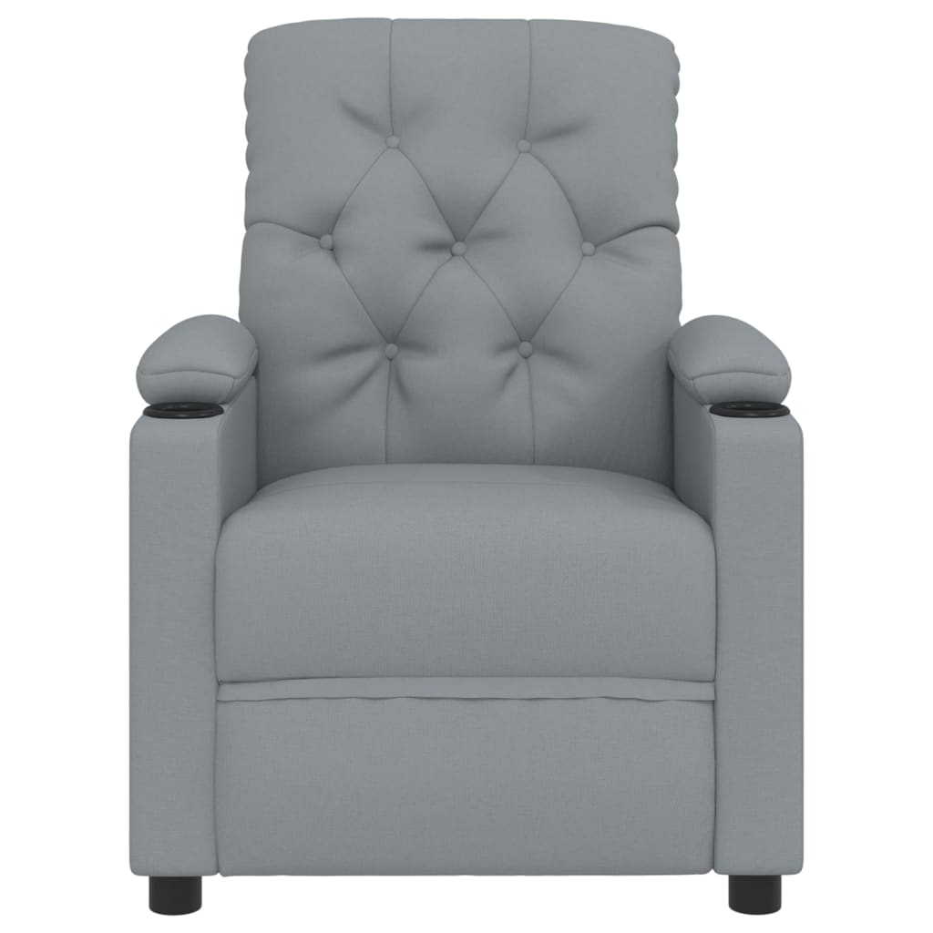 vidaXL Fauteuil elektrisch verstelbaar stof lichtgrijs