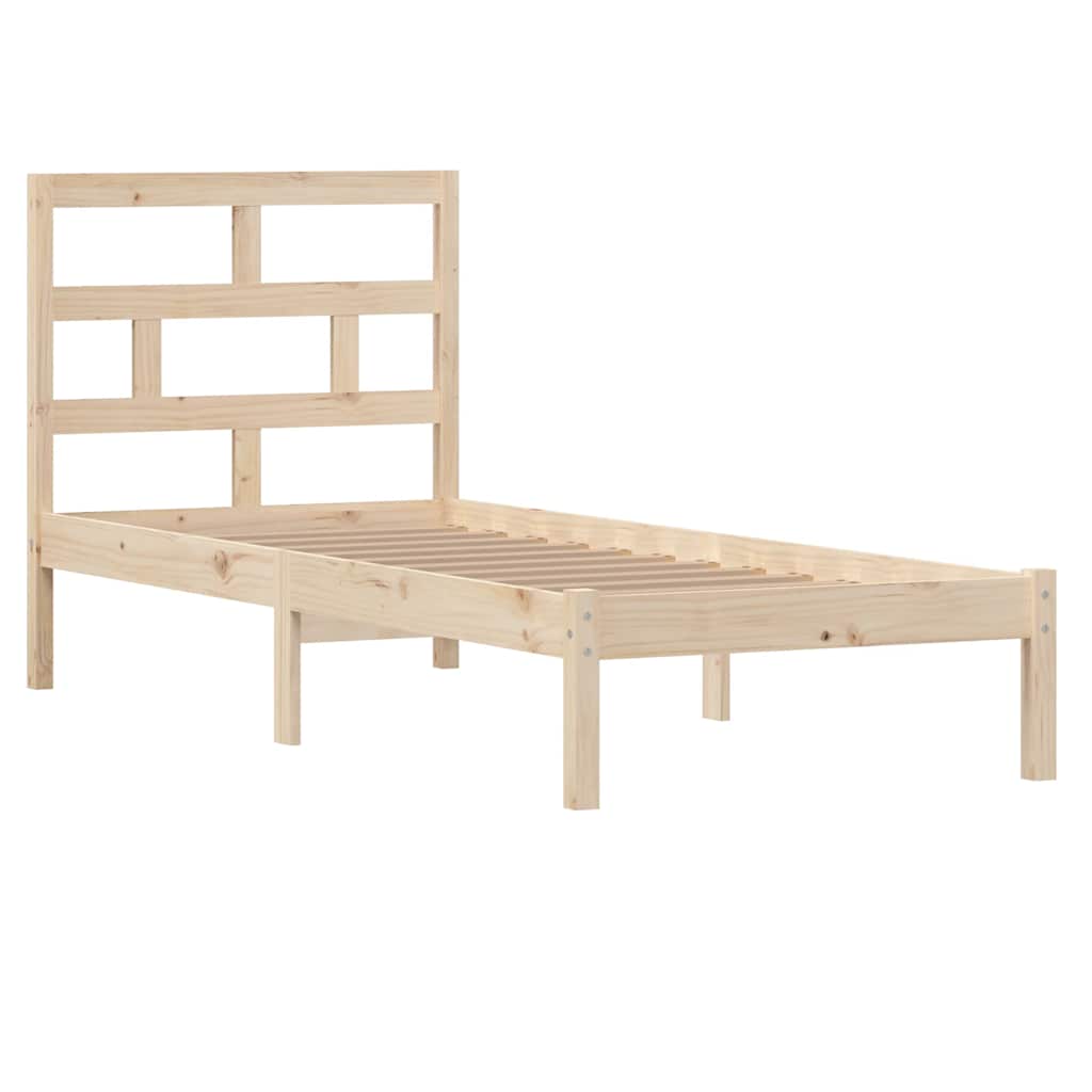 vidaXL Bed Frame Solid Wood 75x190 cm