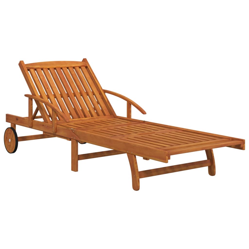 vidaXL Sun Lounger Set with Table Solid Acacia Wood