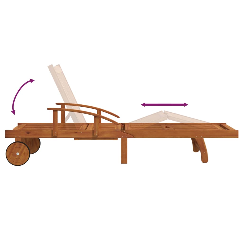 vidaXL Sun Lounger Set with Table Solid Acacia Wood