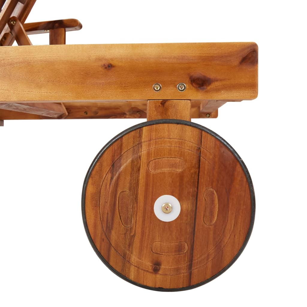 vidaXL Sun Lounger Set with Table Solid Acacia Wood