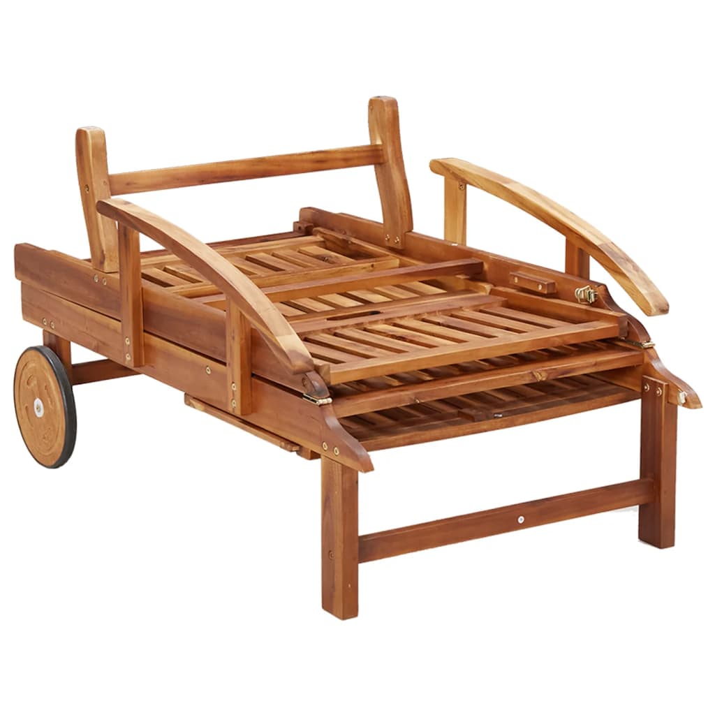 vidaXL Sun Lounger Set with Table Solid Acacia Wood