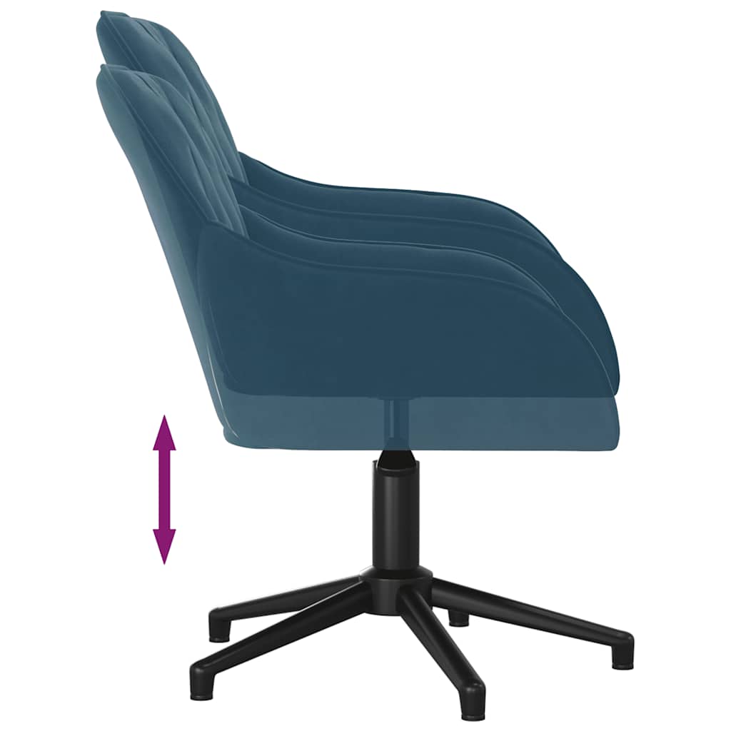 vidaXL Eetkamerstoelen draaibaar 2 st fluweel blauw