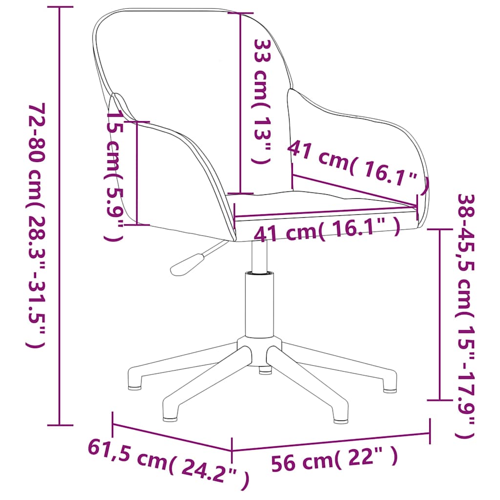 vidaXL Eetkamerstoelen draaibaar 2 st fluweel blauw