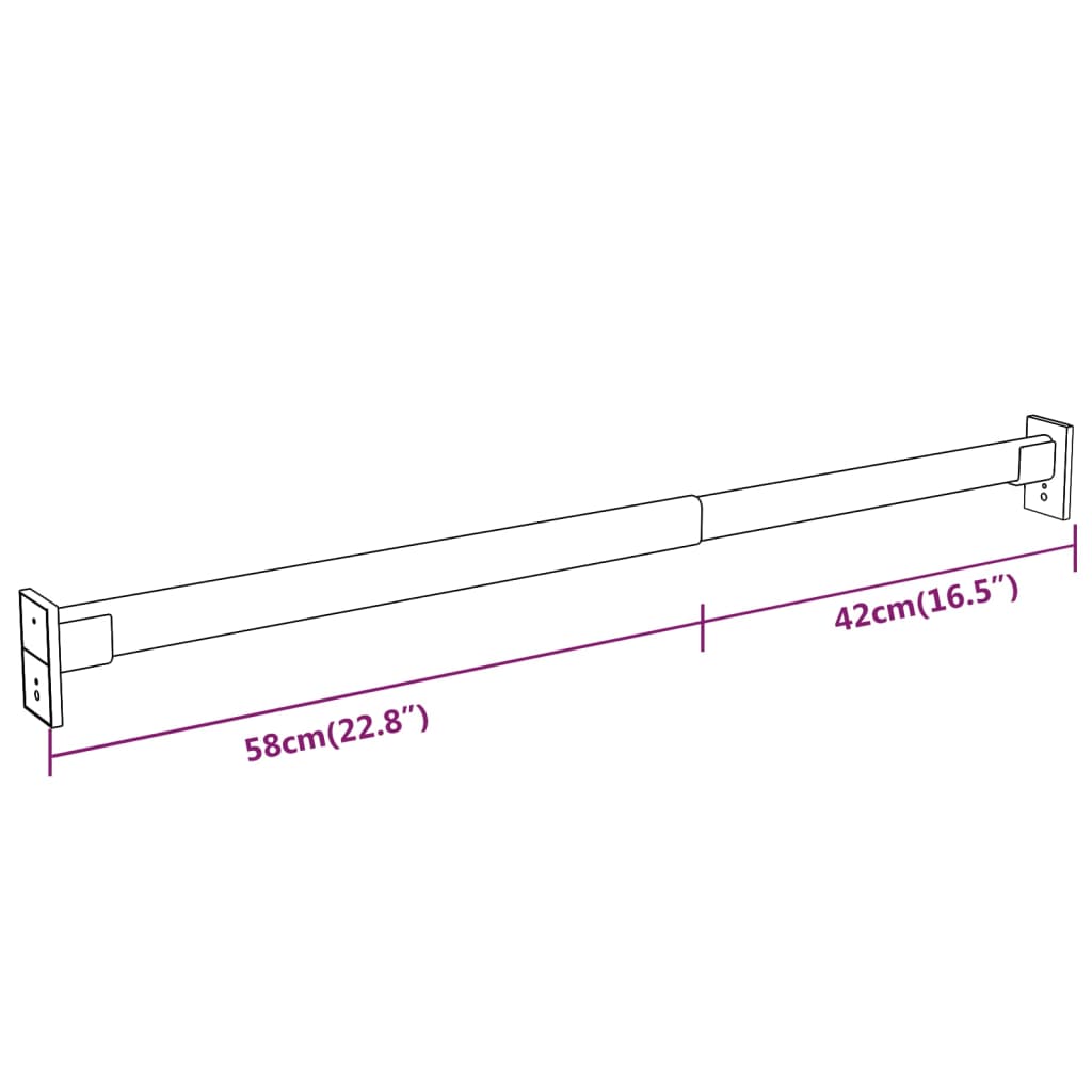 vidaXL Pinces à linge 4 pièces télescopiques 58-100 cm couleur argentée