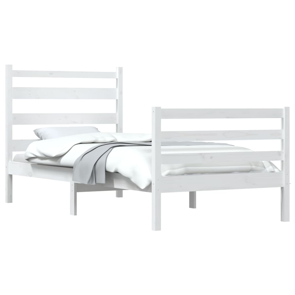 vidaXL Bed frame solid pine wood white 100x200 cm