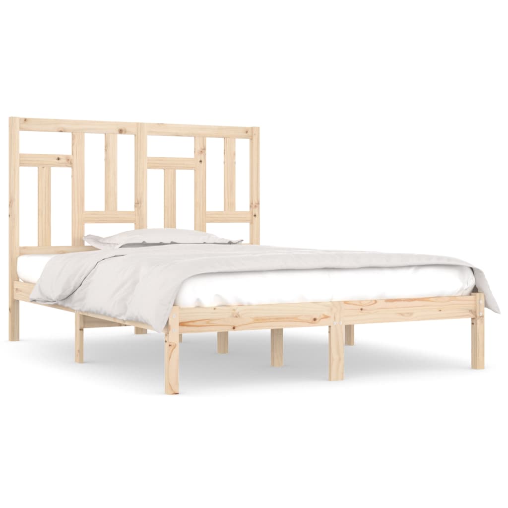 vidaXL Bed Frame Solid Wood 135x190 cm