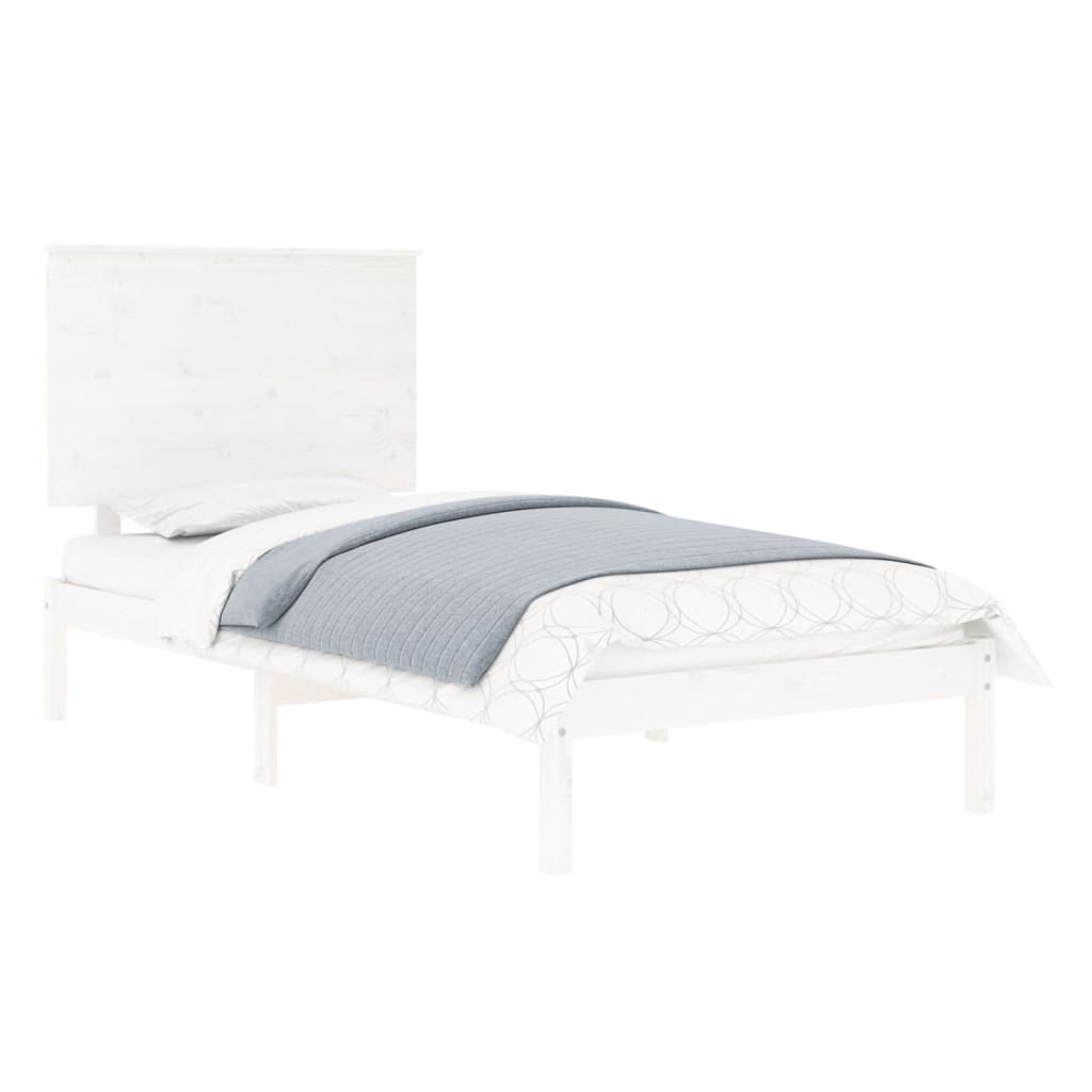 vidaXL Bedframe massief hout wit 90x190 cm