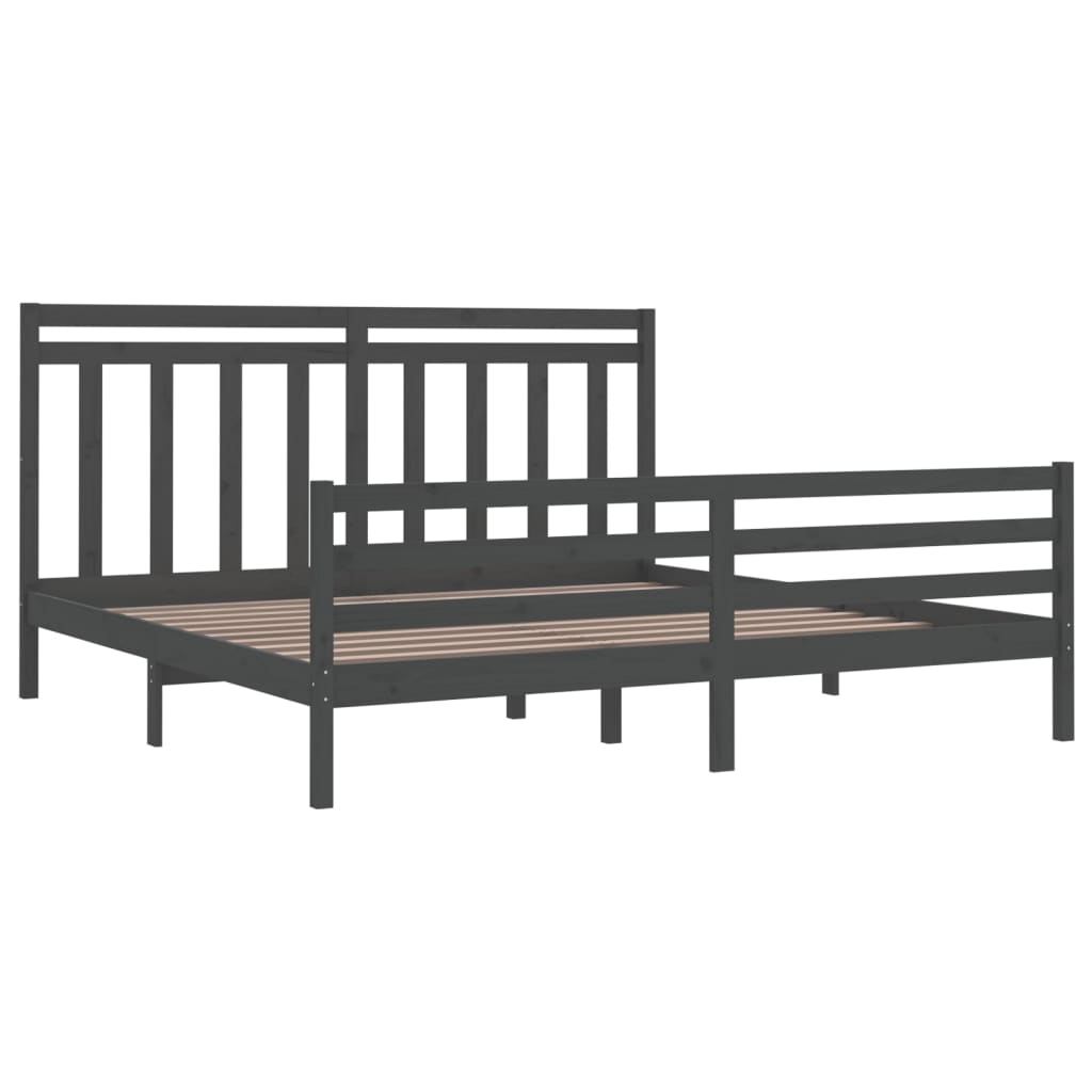 vidaXL Bedframe massief hout wit 100x200 cm