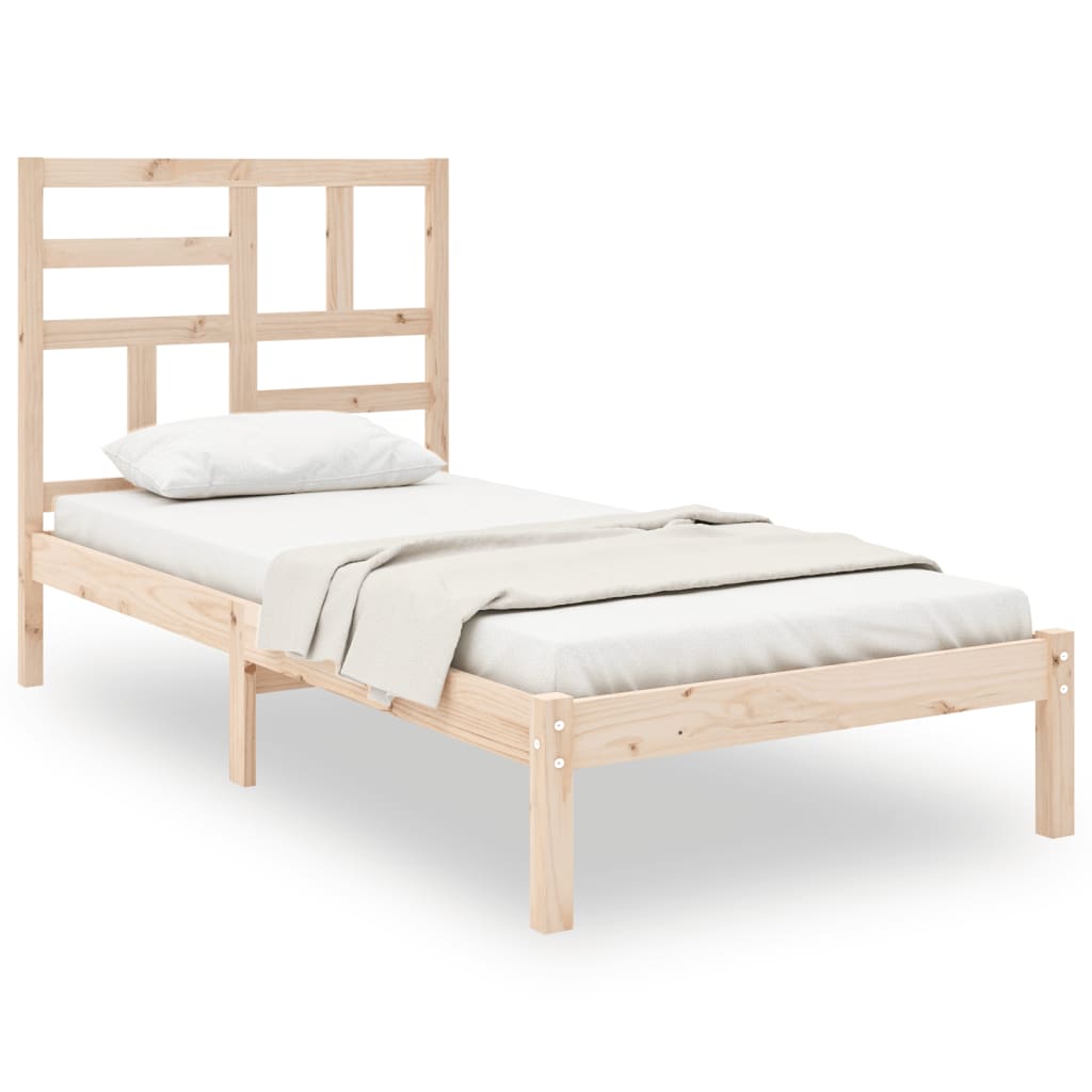 vidaXL Bed Frame Solid Wood 75x190 cm