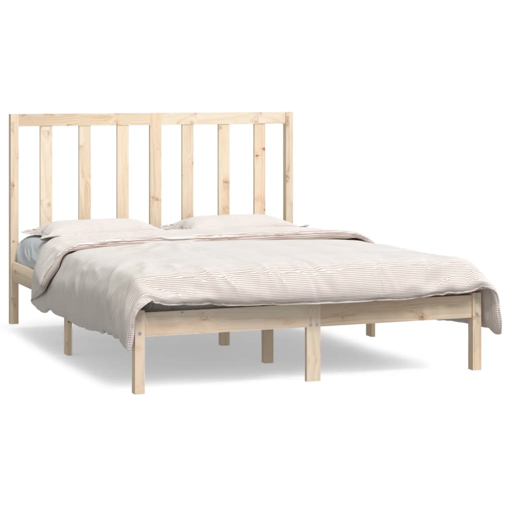 vidaXL Bedframe zonder matras massief grenenhout 135x190 cm