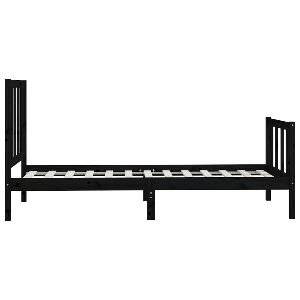 vidaXL Bed Frame Solid Wood Black 180x200 cm