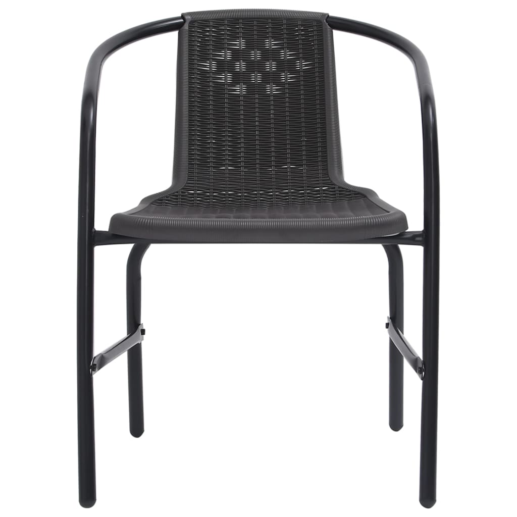 vidaXL Garden Chairs 4 pcs 110 kg Plastic Rattan and Steel