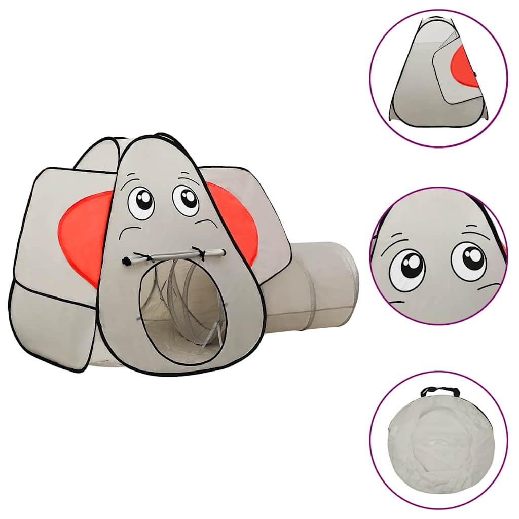 vidaXL Kinderspeeltent met 250 ballen olifant 174x86x101 cm grijs