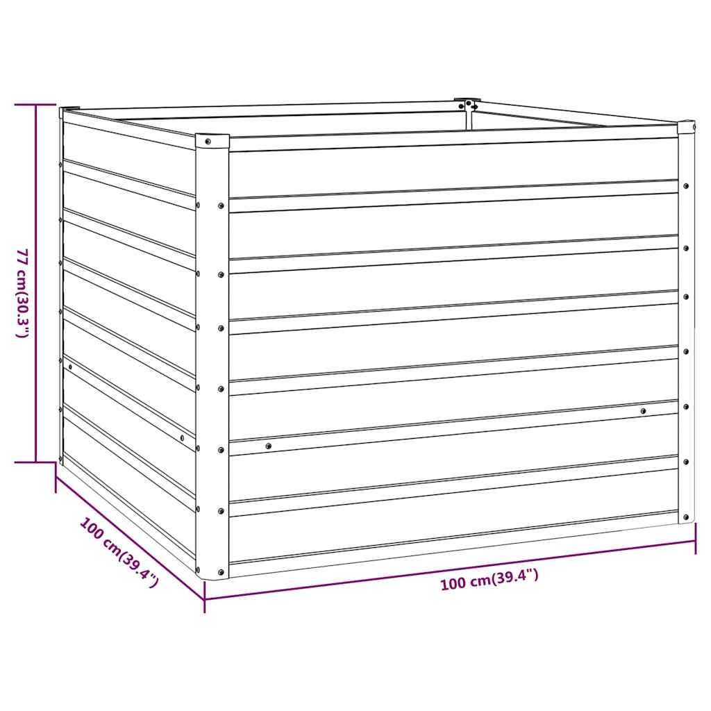 vidaXL Plantenbak verhoogd 100x100x77 cm cortenstaal roestig