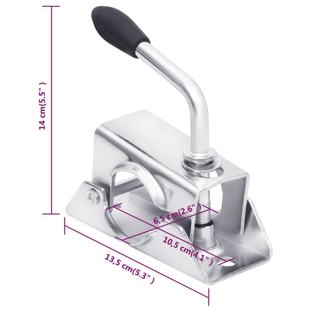 vidaXL Jockey Wheel Clamp 13.5x6.5x14 cm galvanized steel