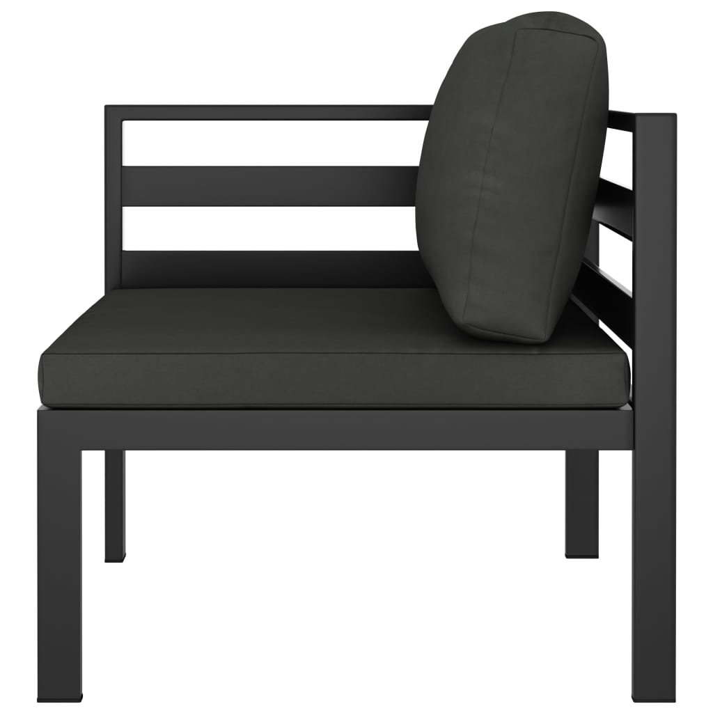 vidaXL 4-delige Loungeset met kussens aluminium antracietkleurig