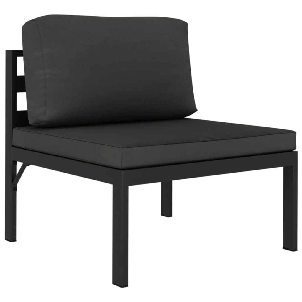 vidaXL 4-delige Loungeset met kussens aluminium antracietkleurig