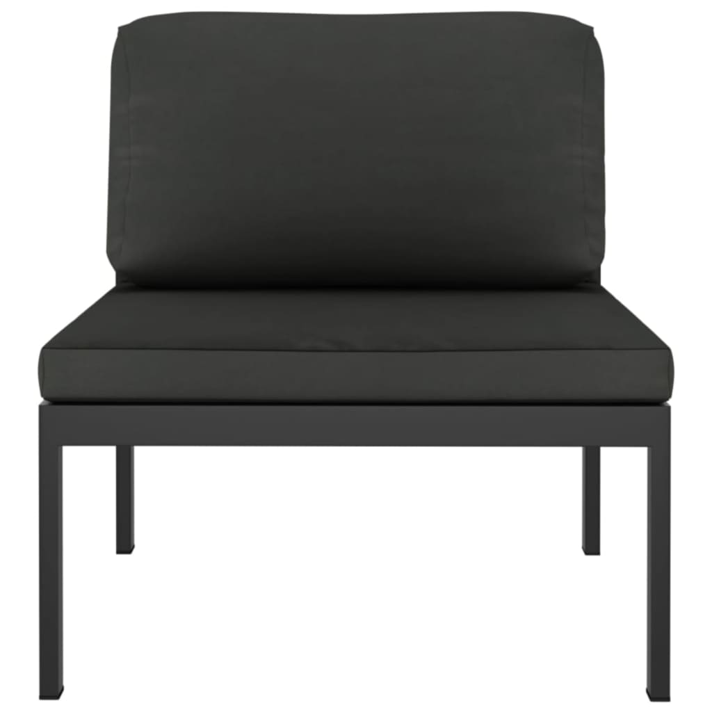 vidaXL 4-delige Loungeset met kussens aluminium antracietkleurig