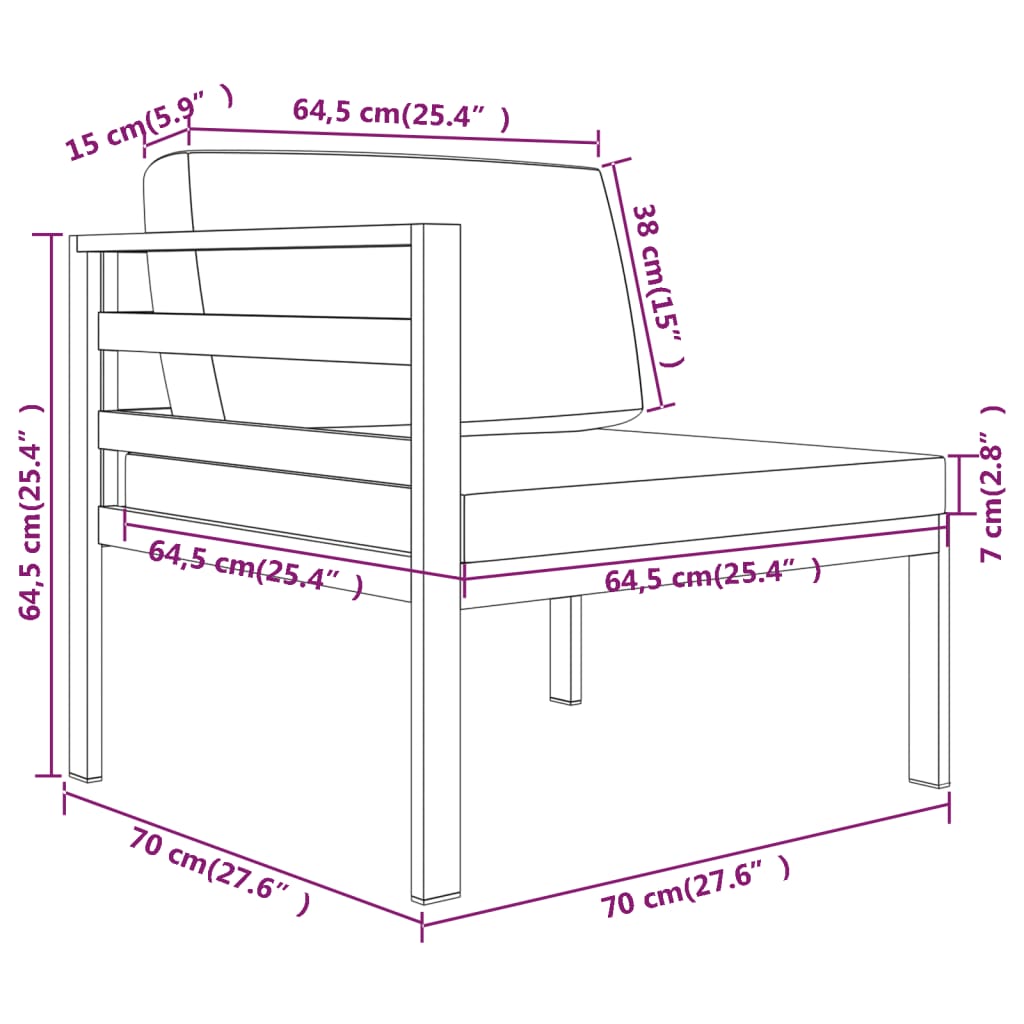vidaXL 4-delige Loungeset met kussens aluminium antracietkleurig