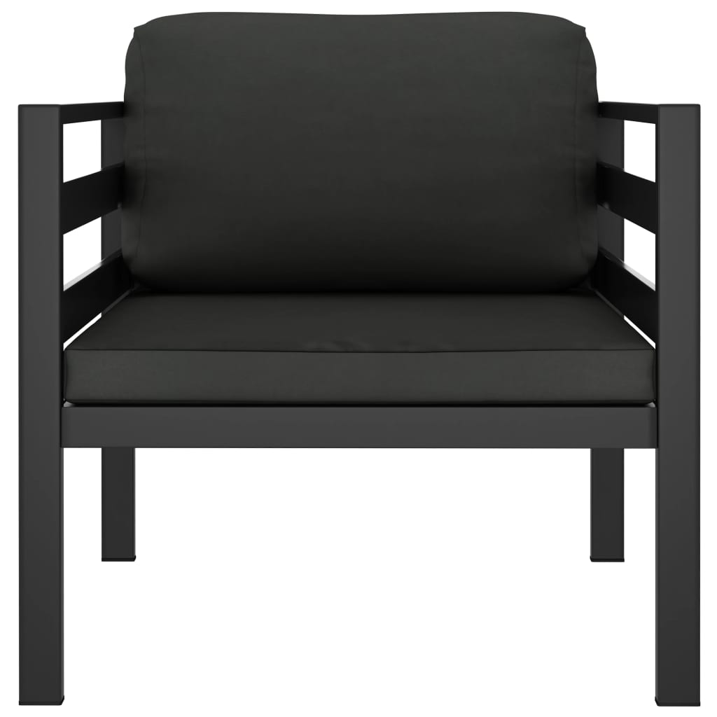 vidaXL 7-delige Loungeset met kussens aluminium antracietkleurig