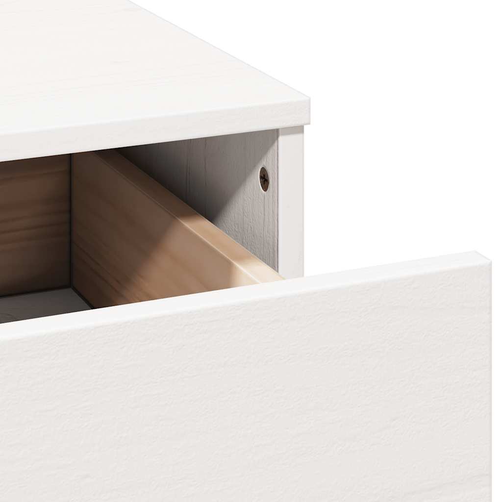 vidaXL Dressing Table Set with Mirror Solid Pine Wood White
