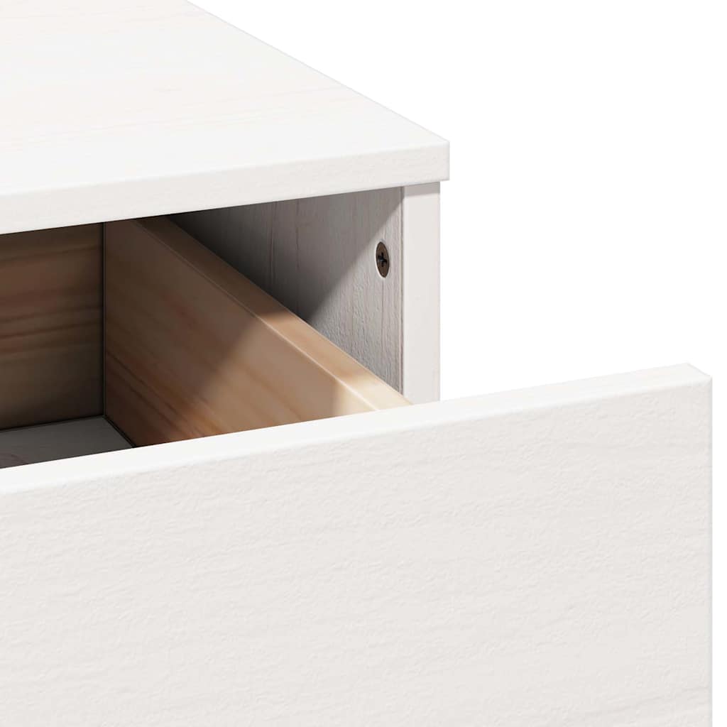 vidaXL Kaptafelset met LED massief grenenhout wit