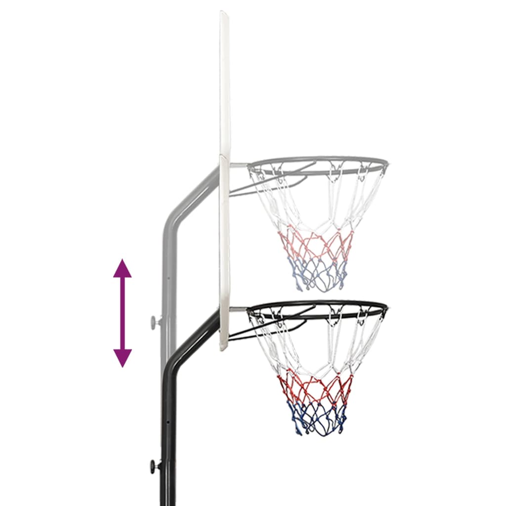 vidaXL Basketbalstandaard 282-352 cm polyethyleen wit