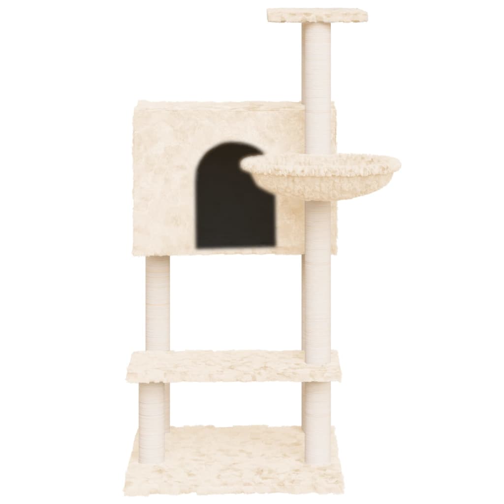vidaXL Cat Tree with Sisal Scratching Posts 108.5 cm Cream