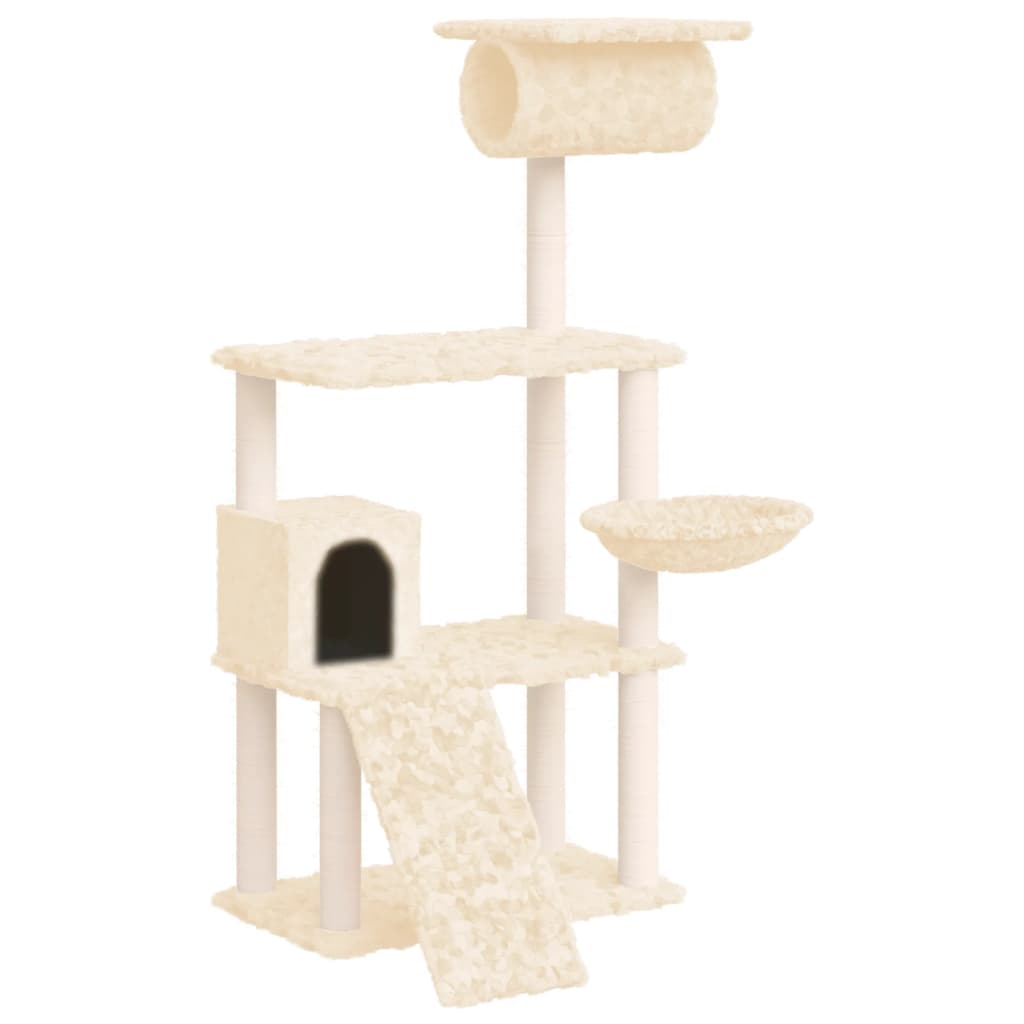 vidaXL Kattenmeubel met sisal krabpalen 131 cm lichtgrijs