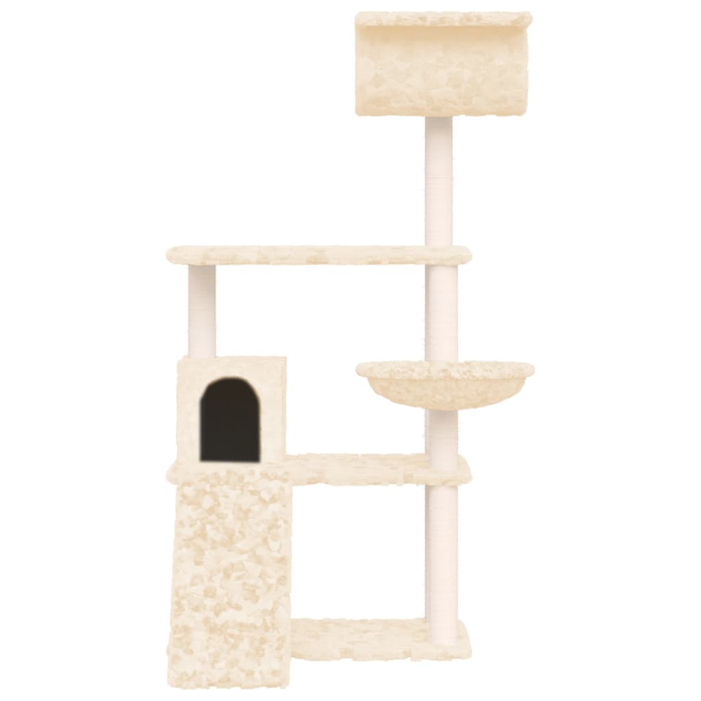 vidaXL Kattenmeubel met sisal krabpalen 131 cm lichtgrijs