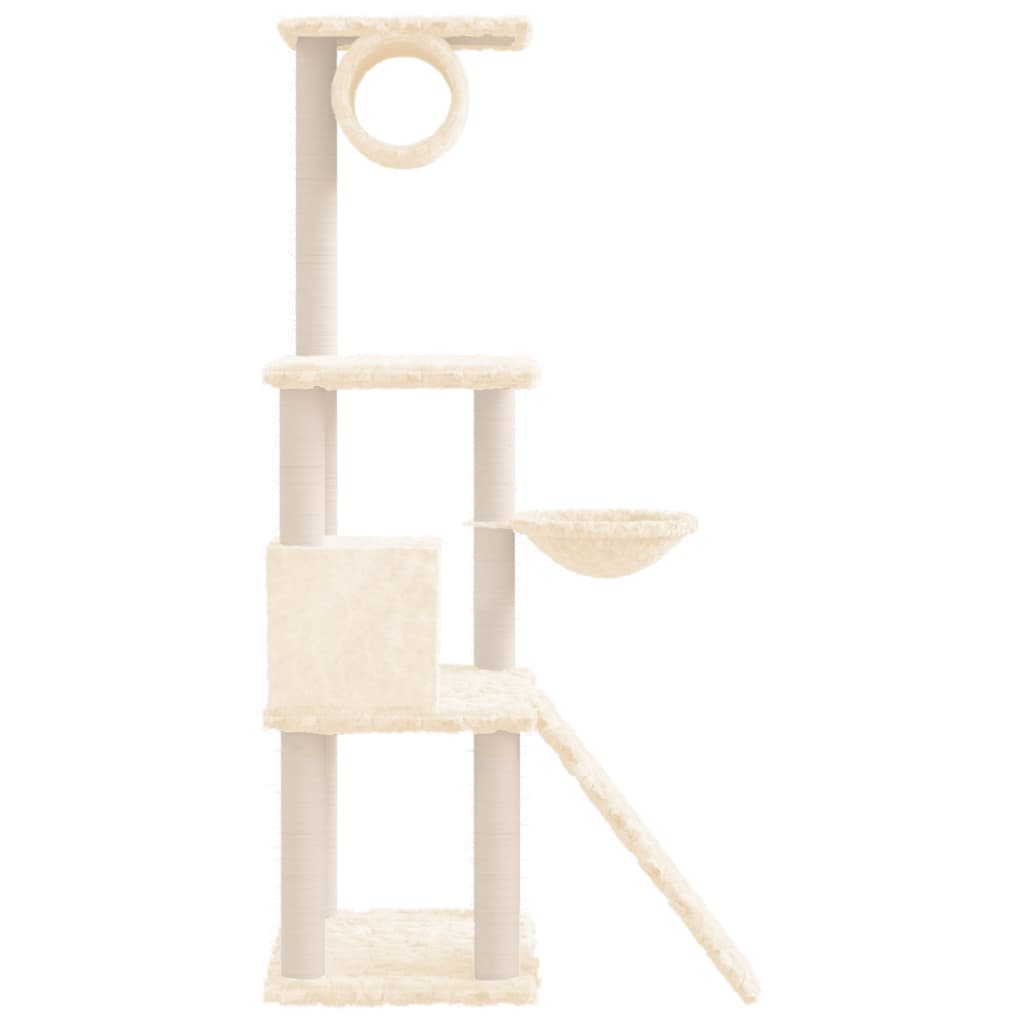 vidaXL Kattenmeubel met sisal krabpalen 131 cm lichtgrijs