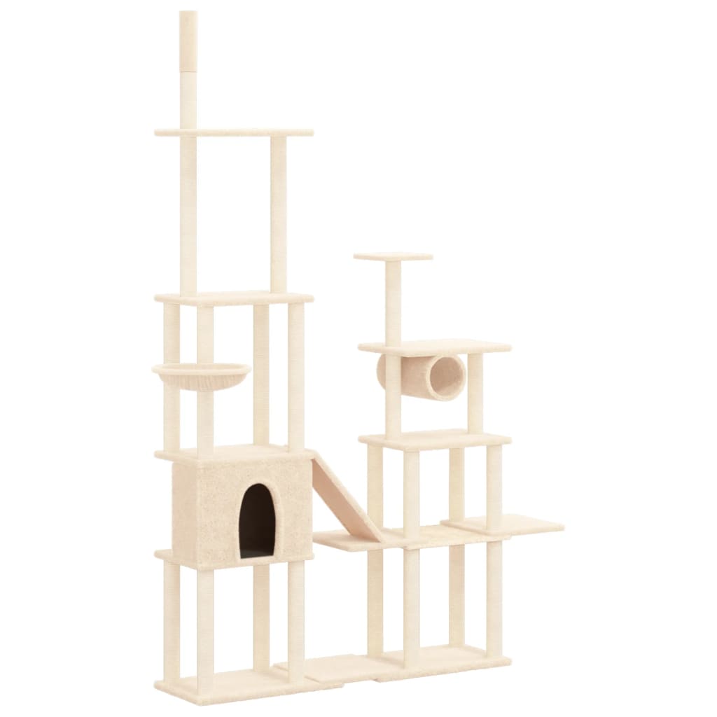 vidaXL Cat Tree with Sisal Scratching Posts 279 cm Cream